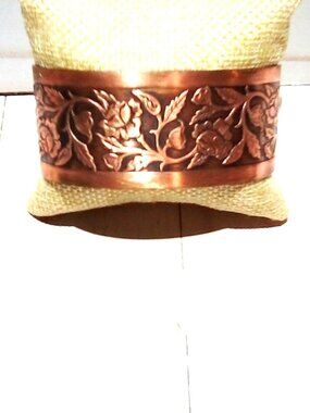 Copper Rose Vine Wide  Cuff Bracelet